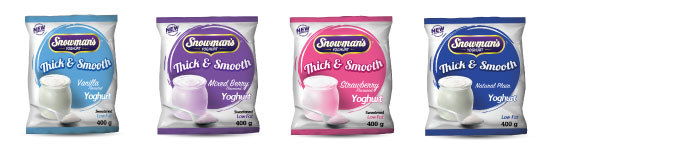 snowmans thick and smooth youghurt sachets
